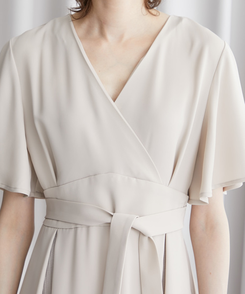 STUDIOUS(ステュディオス)の「【STUDIOUS】カシュクールプリーツコンビ2WAYワンピース(ワンピース・レディース・ブラック/ブラウン/ライトベージュ・FREE)」の7枚目の写真