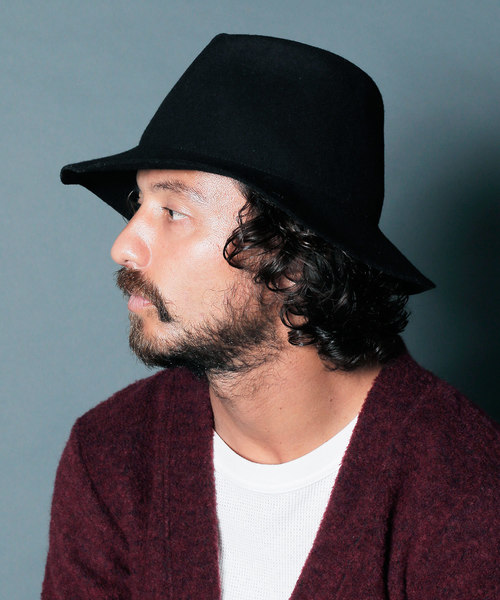 Magine(マージン)の「WOOL FELT HAT:ウールフェルトハット(ハット・メンズ・ブラック/キャメル・FREE)」の3枚目の写真