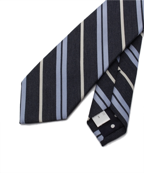 B:MING by BEAMS（ビーミングバイビームス）の「○ビーミング by ビームス / シルクコットンストライプタイ（ネクタイ・メンズ・ベージュ/ブルー/ネイビー・ONE SIZE）」の5枚目の写真