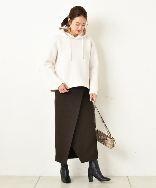 DouDou（ドゥドゥ）の「ダンボールパーカー（Tシャツ/カットソー・レディース・ベージュ/オフホワイト/グリーン・FREE）」の20枚目の写真