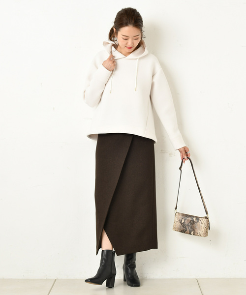 DouDou（ドゥドゥ）の「ダンボールパーカー（Tシャツ/カットソー・レディース・ベージュ/オフホワイト/グリーン・FREE）」の16枚目の写真