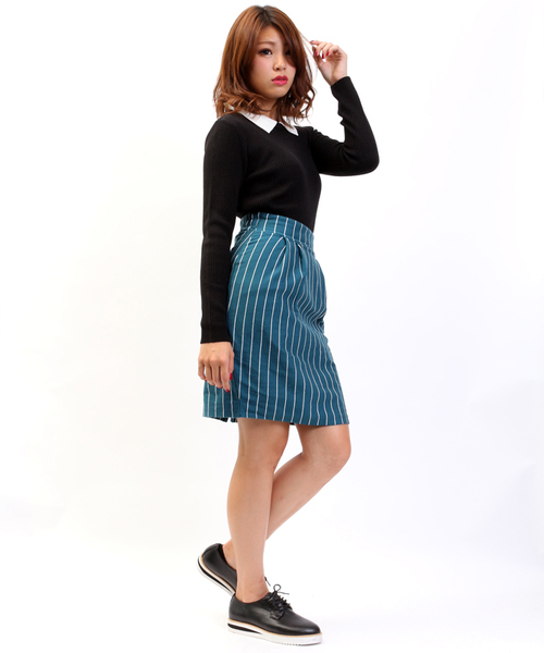 WEGO（ウィゴー）の「WEGO/カットタックペンシルスカート（スカート・レディース・ブラック/ダークグレー/グリーン系その他/ブルー系その他/ブラック系その他/レッド系その他・FREE）」の16枚目の写真