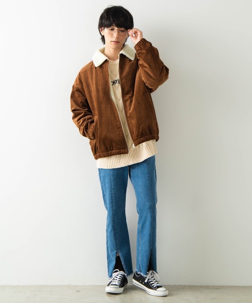 WEGO(ウィゴー)の「WEGO/【セットアップ対応商品】コーデュロイジップボアブルゾン(ブルゾン・メンズ・ブラック/ブラウン/アイボリー・MEDIUM/LARGE)」の10枚目の写真