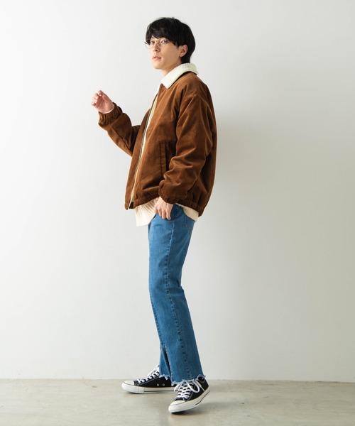 WEGO(ウィゴー)の「WEGO/【セットアップ対応商品】コーデュロイジップボアブルゾン(ブルゾン・メンズ・ブラック/ブラウン/アイボリー・MEDIUM/LARGE)」の11枚目の写真