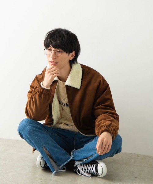 WEGO(ウィゴー)の「WEGO/【セットアップ対応商品】コーデュロイジップボアブルゾン(ブルゾン・メンズ・ブラック/ブラウン/アイボリー・MEDIUM/LARGE)」の12枚目の写真