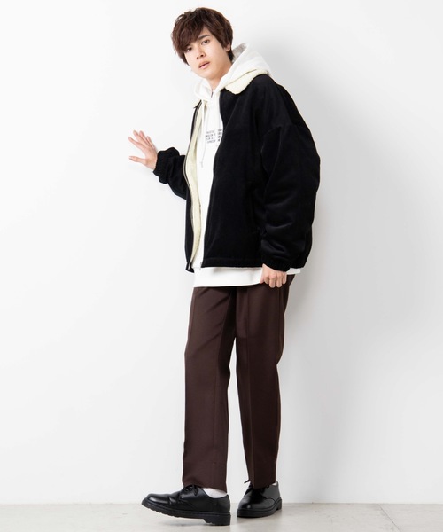 WEGO(ウィゴー)の「WEGO/【セットアップ対応商品】コーデュロイジップボアブルゾン(ブルゾン・メンズ・ブラック/ブラウン/アイボリー・MEDIUM/LARGE)」の22枚目の写真