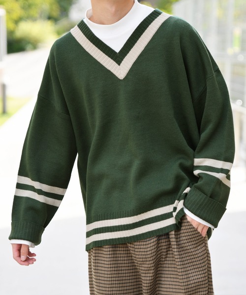 kutir（クティール）の「チルデンビッグニット（ニット/セーター・メンズ・カーキ/ダークブラウン/ベージュ/ブラック・LARGE/MEDIUM）」の4枚目の写真