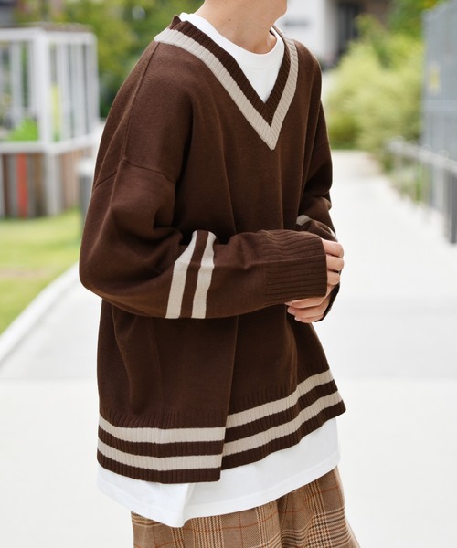 kutir（クティール）の「チルデンビッグニット（ニット/セーター・メンズ・カーキ/ダークブラウン/ベージュ/ブラック・LARGE/MEDIUM）」の18枚目の写真