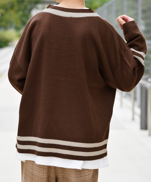 kutir（クティール）の「チルデンビッグニット（ニット/セーター・メンズ・カーキ/ダークブラウン/ベージュ/ブラック・LARGE/MEDIUM）」の14枚目の写真