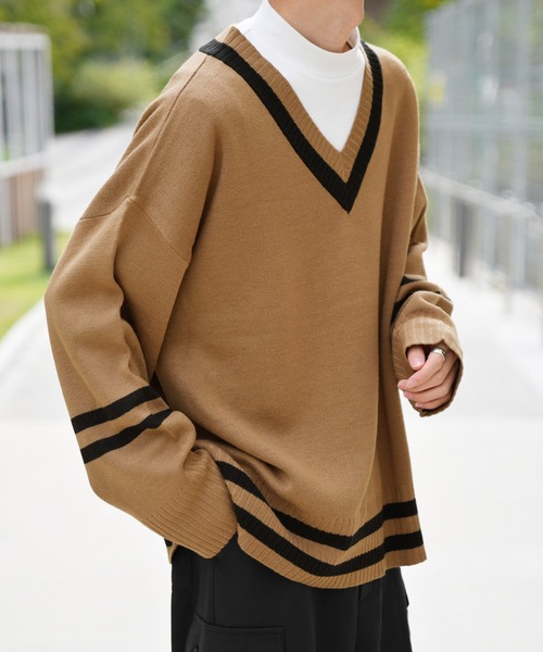 kutir（クティール）の「チルデンビッグニット（ニット/セーター・メンズ・カーキ/ダークブラウン/ベージュ/ブラック・LARGE/MEDIUM）」の11枚目の写真