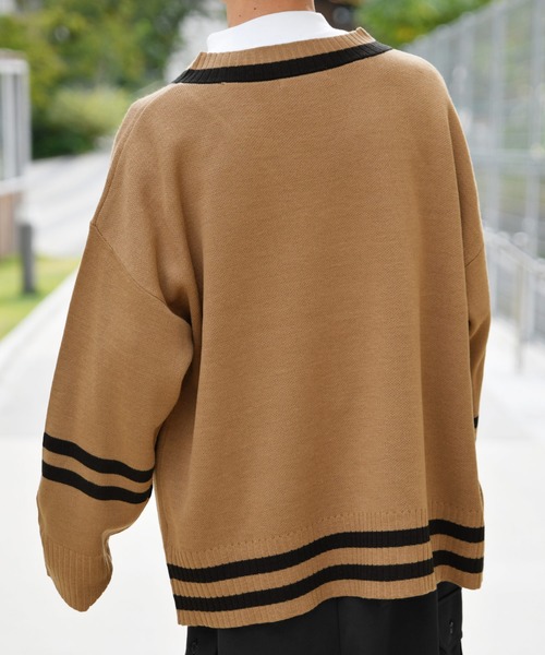 kutir（クティール）の「チルデンビッグニット（ニット/セーター・メンズ・カーキ/ダークブラウン/ベージュ/ブラック・LARGE/MEDIUM）」の15枚目の写真