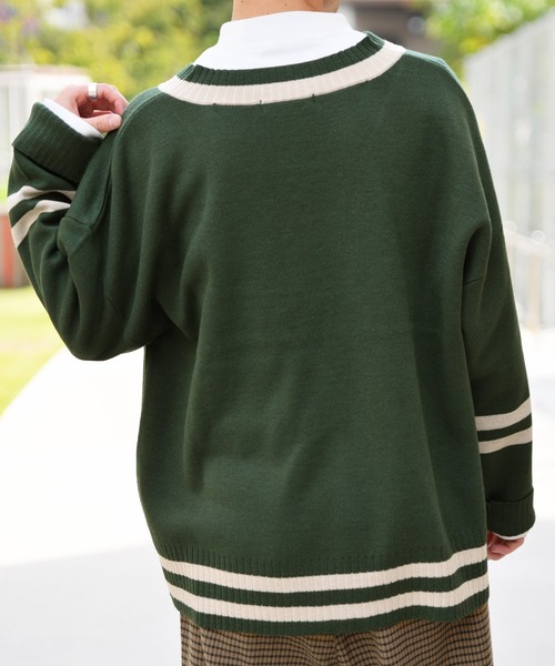 kutir（クティール）の「チルデンビッグニット（ニット/セーター・メンズ・カーキ/ダークブラウン/ベージュ/ブラック・LARGE/MEDIUM）」の16枚目の写真