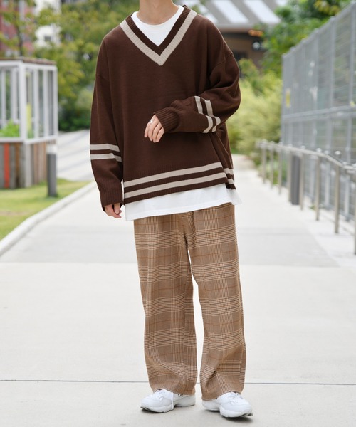 kutir（クティール）の「チルデンビッグニット（ニット/セーター・メンズ・カーキ/ダークブラウン/ベージュ/ブラック・LARGE/MEDIUM）」の6枚目の写真