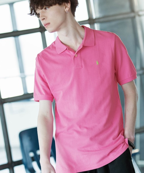 POLO RALPH LAUREN（ポロ ラルフ ローレン）の「RALPH LAUREN/ポロ ラルフローレン ワンポイントロゴ 鹿の子 ポロシャツ ボーイズライン POLO-SHIRTS（ポロシャツ・メンズ・ホワイト/ブラック/ネイビー/グレー/レッド/ピンク/ブルー/イエロー/ライム/ラベンダー/ブルー系その他3/ブルー系その他/オレンジ/ブルー系その他2/ローズ・M/L/XL）」の14枚目の写真