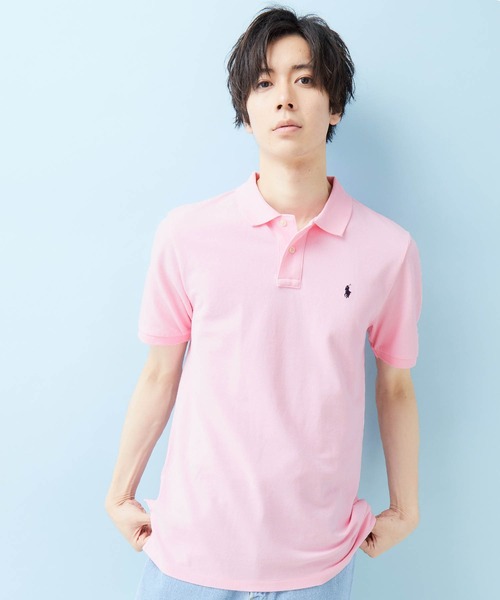 ポロラルフローレン ♡ ポロシャツ パステルピンク×ネイビーロゴ ポロラルフローレン ♡ ポロシャツ パステルピンク×ネイビーロゴ