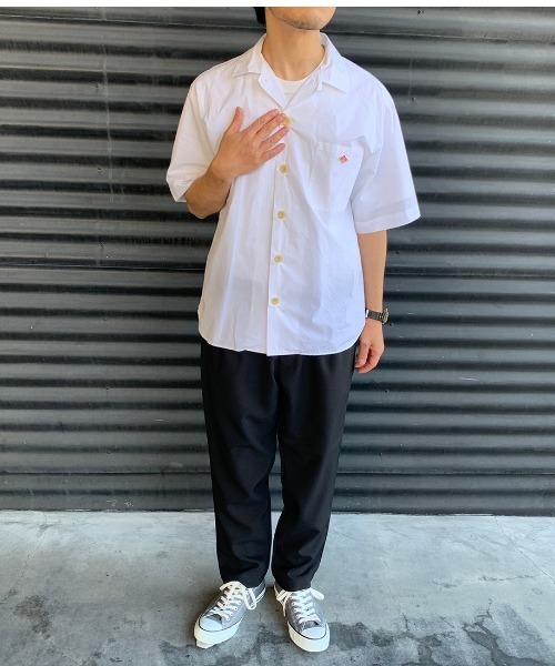 DANTON コットンポプリン 半袖シャツ ネイビー 42 DANTON コットンポプリン 半袖シャツ ネイビー 42 DANTON