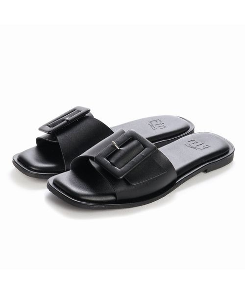 Fin（フィン）の「バックルフラットミュールサンダル（サンダル・レディース・ブラック/ベージュ/アイボリー・LL/S/M/L）」の13枚目の写真