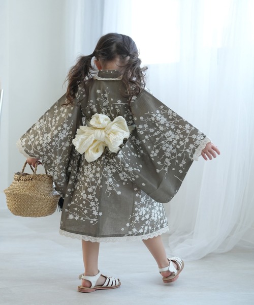 【今季ラスト販売予定商品】ひよこ商店 浴衣 100 utatane ドレス浴衣 utatane 浴衣 浴衣ドレス2点セット ひよこ商店 キッズ 子供