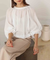 Bab | 【WEB限定】2WAYバルーンスリーブブラウス/シースルーギャザートップス(シャツ/ブラウス)