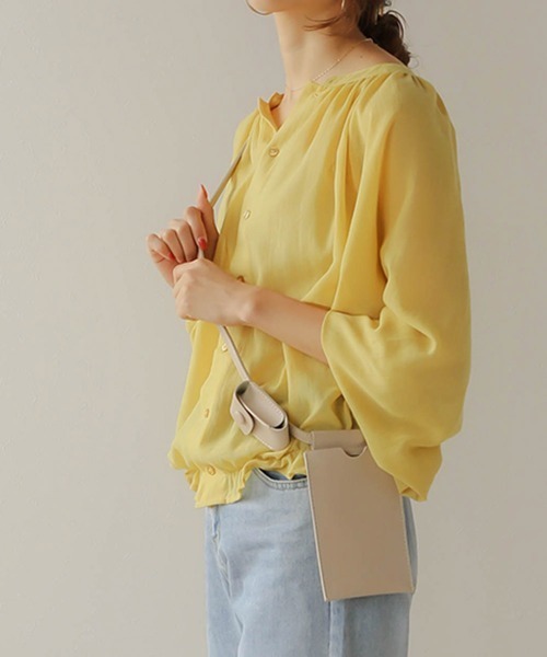 Bab(バブ)の「【WEB限定】2WAYバルーンスリーブブラウス/シースルーギャザートップス(シャツ/ブラウス・レディース・ブラック/オフホワイト/イエロー・38)」の20枚目の写真