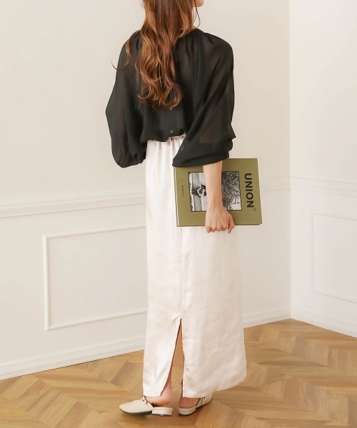 Bab(バブ)の「【WEB限定】2WAYバルーンスリーブブラウス/シースルーギャザートップス(シャツ/ブラウス・レディース・ブラック/オフホワイト/イエロー・38)」の9枚目の写真