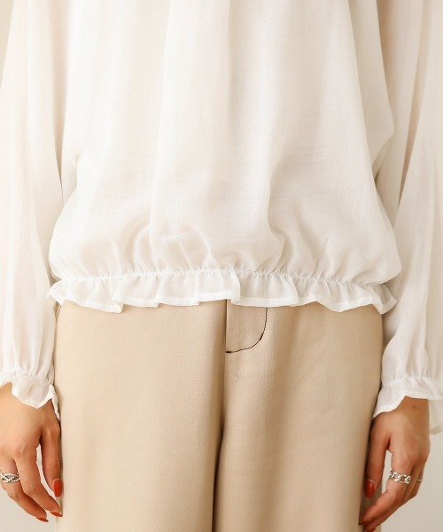 Bab(バブ)の「【WEB限定】2WAYバルーンスリーブブラウス/シースルーギャザートップス(シャツ/ブラウス・レディース・ブラック/オフホワイト/イエロー・38)」の13枚目の写真