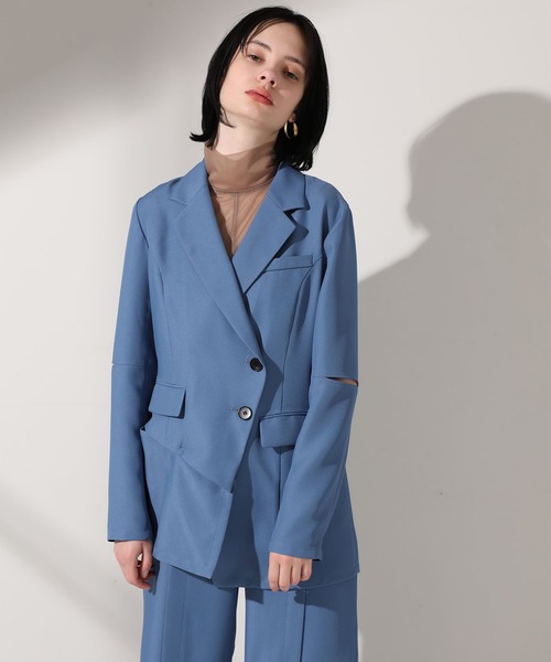 UNITED TOKYO（ユナイテッドトウキョウ）の「アシメマルチジャケット（テーラードジャケット・レディース・ベージュ/ブルー・0）」の7枚目の写真