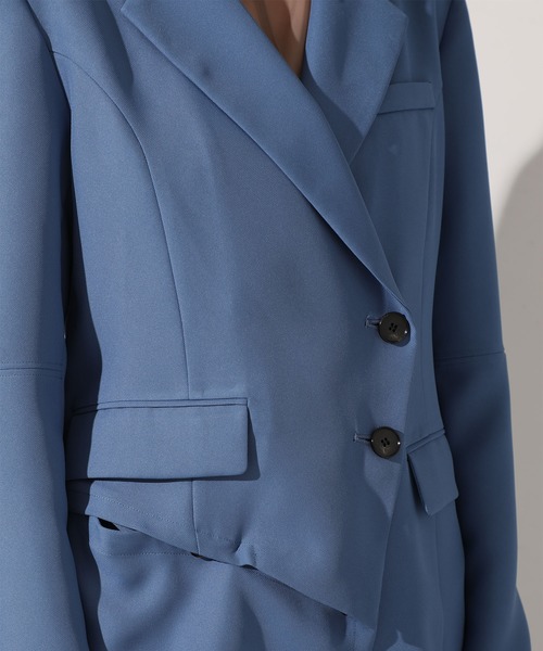 UNITED TOKYO（ユナイテッドトウキョウ）の「アシメマルチジャケット（テーラードジャケット・レディース・ベージュ/ブルー・0）」の3枚目の写真