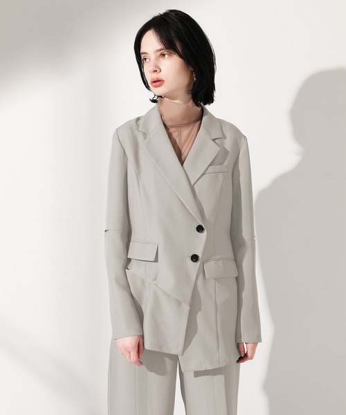 UNITED TOKYO（ユナイテッドトウキョウ）の「アシメマルチジャケット（テーラードジャケット・レディース・ベージュ/ブルー・0）」の21枚目の写真