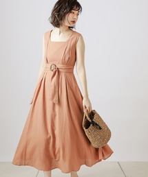 natural couture | 【WEB限定カラー有り】リネンバッククロスジャンバースカート(ジャンパースカート)