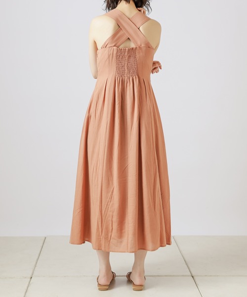 natural couture(ナチュラルクチュール)の「【WEB限定カラー有り】リネンバッククロスジャンバースカート(ジャンパースカート・レディース・ブラック/ベージュ/カーキ/オレンジ/ストライプ・FREE)」の16枚目の写真