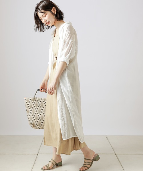 natural couture(ナチュラルクチュール)の「【WEB限定カラー有り】リネンバッククロスジャンバースカート(ジャンパースカート・レディース・ブラック/ベージュ/カーキ/オレンジ/ストライプ・FREE)」の21枚目の写真