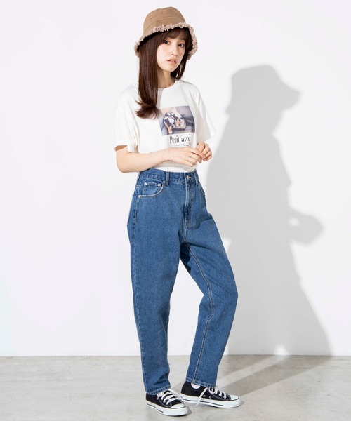 WEGO（ウィゴー）の「WEGO/デニムハイウエストスラウチパンツ（デニムパンツ・レディース・インディゴブルー・SMALL/MEDIUM）」の8枚目の写真