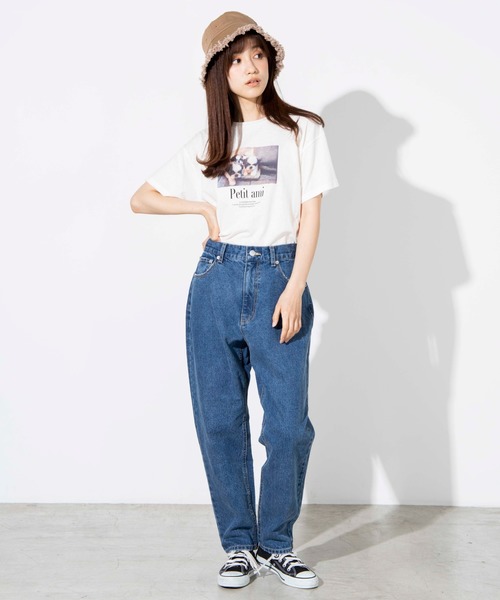 WEGO（ウィゴー）の「WEGO/デニムハイウエストスラウチパンツ（デニムパンツ・レディース・インディゴブルー・SMALL/MEDIUM）」の2枚目の写真