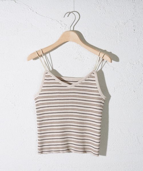 mystic（ミスティック）の「ゴムストラップニットキャミソール（キャミソール・レディース・アイボリー/ブラウン/モカ/ベージュ・FREE）」の4枚目の写真