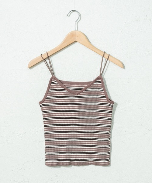 mystic（ミスティック）の「ゴムストラップニットキャミソール（キャミソール・レディース・アイボリー/ブラウン/モカ/ベージュ・FREE）」の3枚目の写真