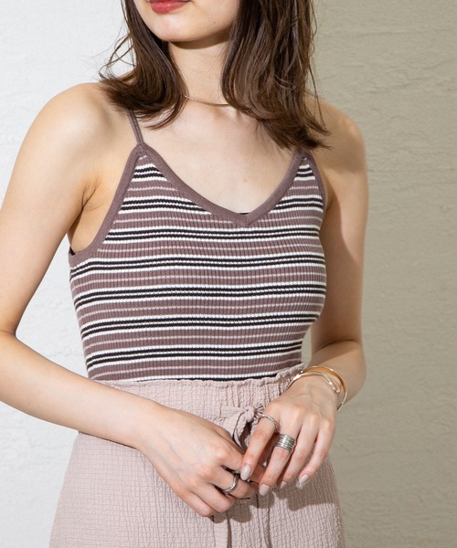 mystic（ミスティック）の「ゴムストラップニットキャミソール（キャミソール・レディース・アイボリー/ブラウン/モカ/ベージュ・FREE）」の9枚目の写真