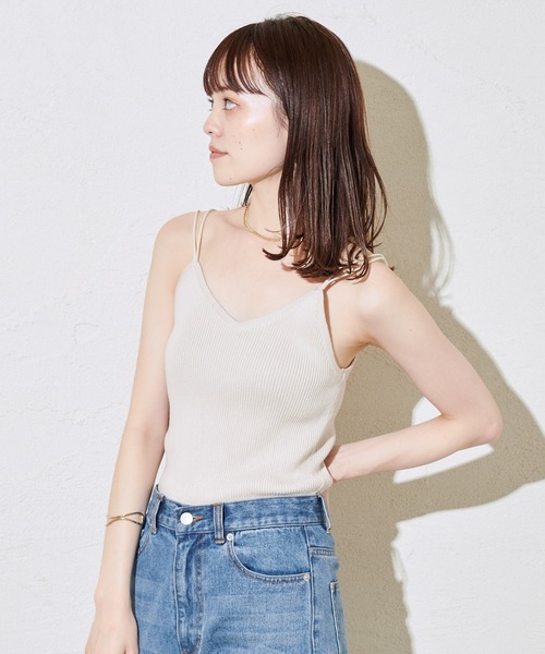 mystic（ミスティック）の「ゴムストラップニットキャミソール（キャミソール・レディース・アイボリー/ブラウン/モカ/ベージュ・FREE）」の16枚目の写真