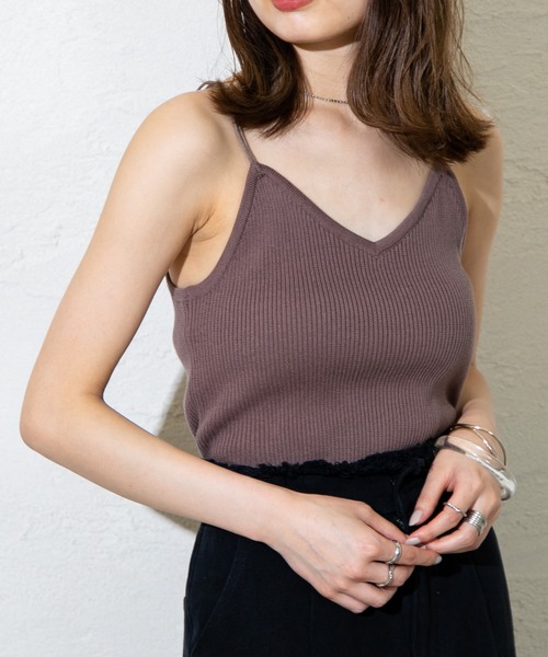 mystic（ミスティック）の「ゴムストラップニットキャミソール（キャミソール・レディース・アイボリー/ブラウン/モカ/ベージュ・FREE）」の18枚目の写真