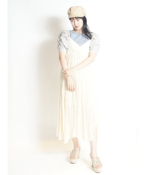 one way（ワンウェイ）の「ワッシャーシアーキャミワンピ（ワンピース・レディース・ピンク/ライトグレー/ベージュ/ブラック・FREE）」の3枚目の写真