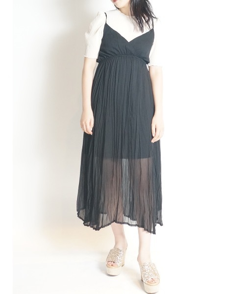 one way（ワンウェイ）の「ワッシャーシアーキャミワンピ（ワンピース・レディース・ピンク/ライトグレー/ベージュ/ブラック・FREE）」の5枚目の写真