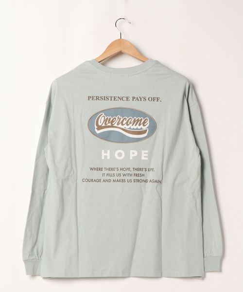 SpRay（スプレイ）の「ＢＡＣＫオーバル貼付けロングTシャツ（Tシャツ/カットソー・レディース・アイボリー/チャコールグレー/グレイッシュベージュ/グリーン/ブルー/ラベンダー・FREE）」の21枚目の写真