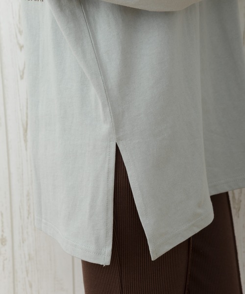 SpRay（スプレイ）の「ＢＡＣＫオーバル貼付けロングTシャツ（Tシャツ/カットソー・レディース・アイボリー/チャコールグレー/グレイッシュベージュ/グリーン/ブルー/ラベンダー・FREE）」の19枚目の写真