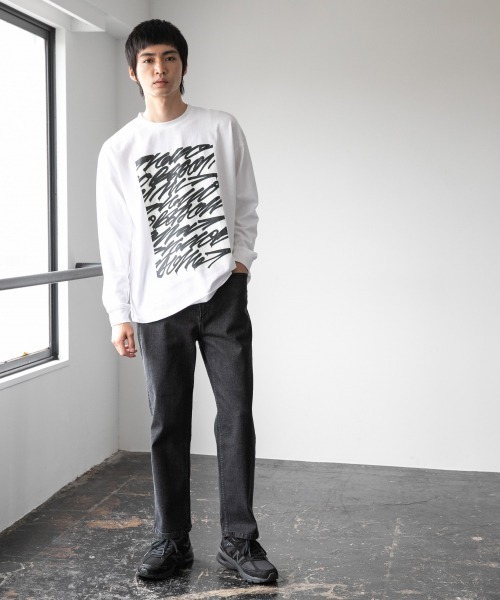 LOWRYS FARM(ローリーズファーム)の「R.KAMIYAMAロンT 897933(Tシャツ/カットソー・メンズ・ホワイト系その他/ホワイト系その他2/ブラック・MEDIUM/LARGE)」の5枚目の写真