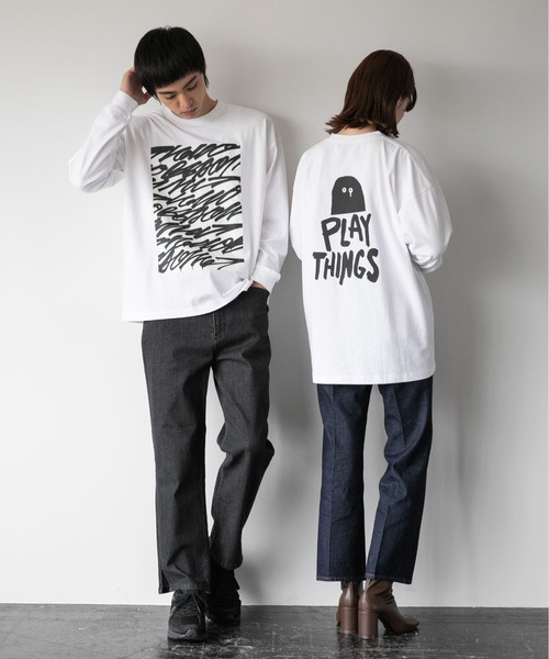 LOWRYS FARM(ローリーズファーム)の「R.KAMIYAMAロンT 897933(Tシャツ/カットソー・メンズ・ホワイト系その他/ホワイト系その他2/ブラック・MEDIUM/LARGE)」の14枚目の写真