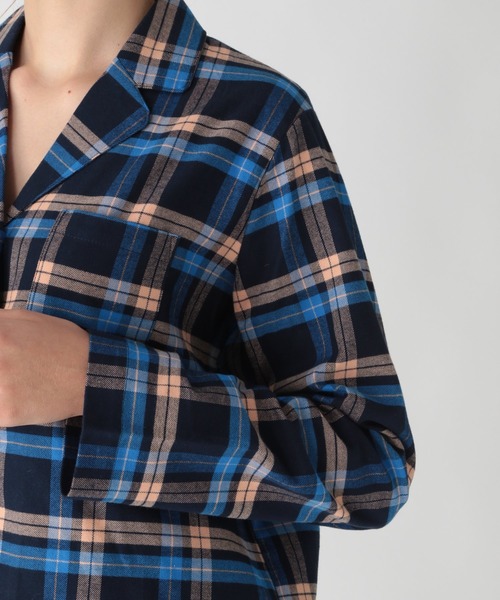 bijorie（ビジュリィ）の「ネルチェックパジャマ／長袖（ルームウェア/パジャマ・レディース・ブルー/グリーン・FREE）」の6枚目の写真