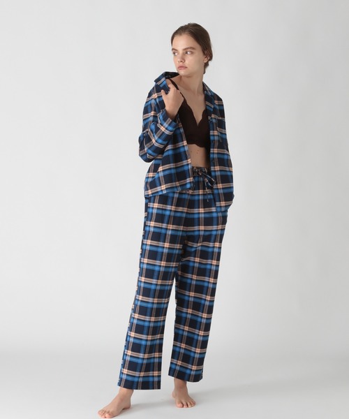 bijorie（ビジュリィ）の「ネルチェックパジャマ／長袖（ルームウェア/パジャマ・レディース・ブルー/グリーン・FREE）」の7枚目の写真