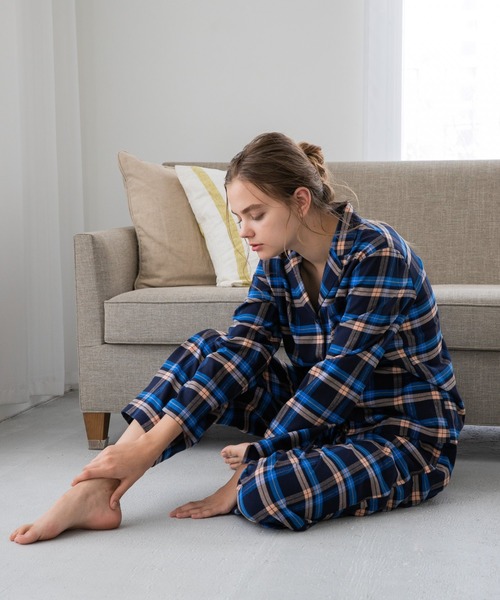 bijorie（ビジュリィ）の「ネルチェックパジャマ／長袖（ルームウェア/パジャマ・レディース・ブルー/グリーン・FREE）」の13枚目の写真