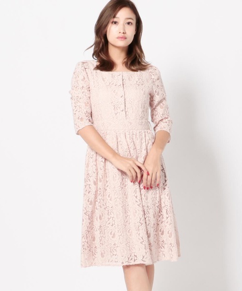 セール Misch ワンピース ワンピース ドレス 微起毛レースワンピース ワンピース Misch Masch ミッシュマッシュ のファッション