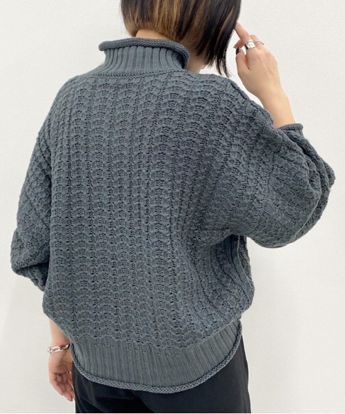 apres jour mignon(アプレジュールミニョン)の「ロールハイネックケーブルニット【ZOZOTOWN限定アイテム】(ニット/セーター・レディース・ダークブラウン/モスグリーン/ホワイト系その他/ダークブルー・X-LARGE/フリー)」の20枚目の写真